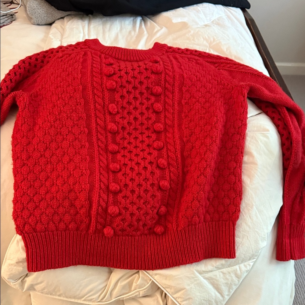 J. Crew Cherry Red Knit Sweater